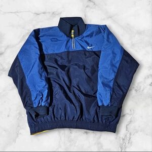 Nike Reversible 1/4 Zip Jacket Windbreaker Swoosh Sportswear Blue/Yellow Boys XL